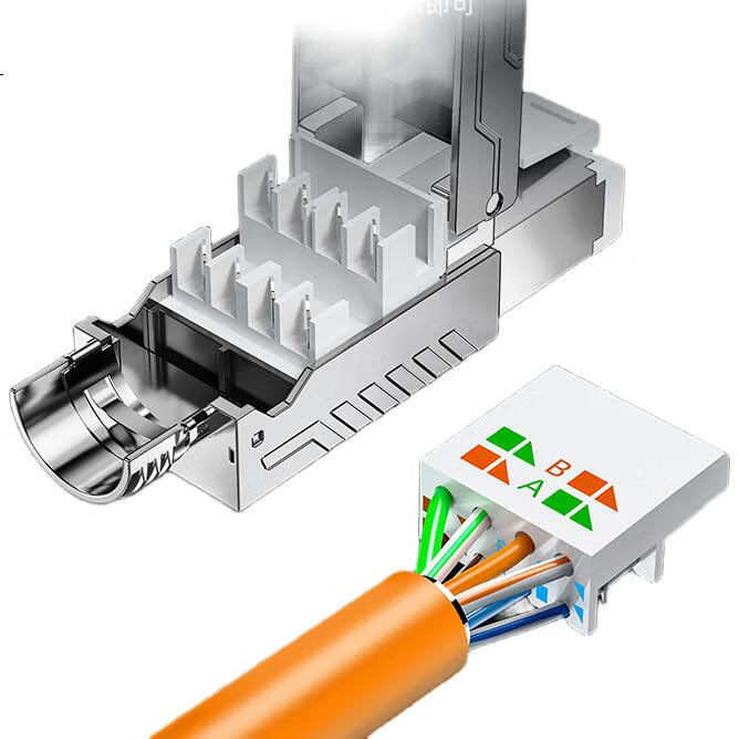 Кабельный коннектор SAMZHE CAT7 Shielded Tool-Free Crystal Connector, без инструментов, RJ45, позолоченный, 50U, одинарная упаковка MDC73