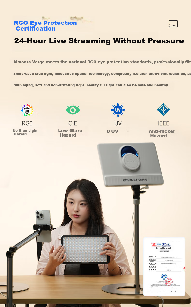 AMARAN Aputure Fill Light Verge Portable Photography Light for Outdoor Shooting And Live Streaming, Desktop Beauty Light with Dual Color Temperature, Flat Panel Lamp in Charcoal Gray Basic Versio 3