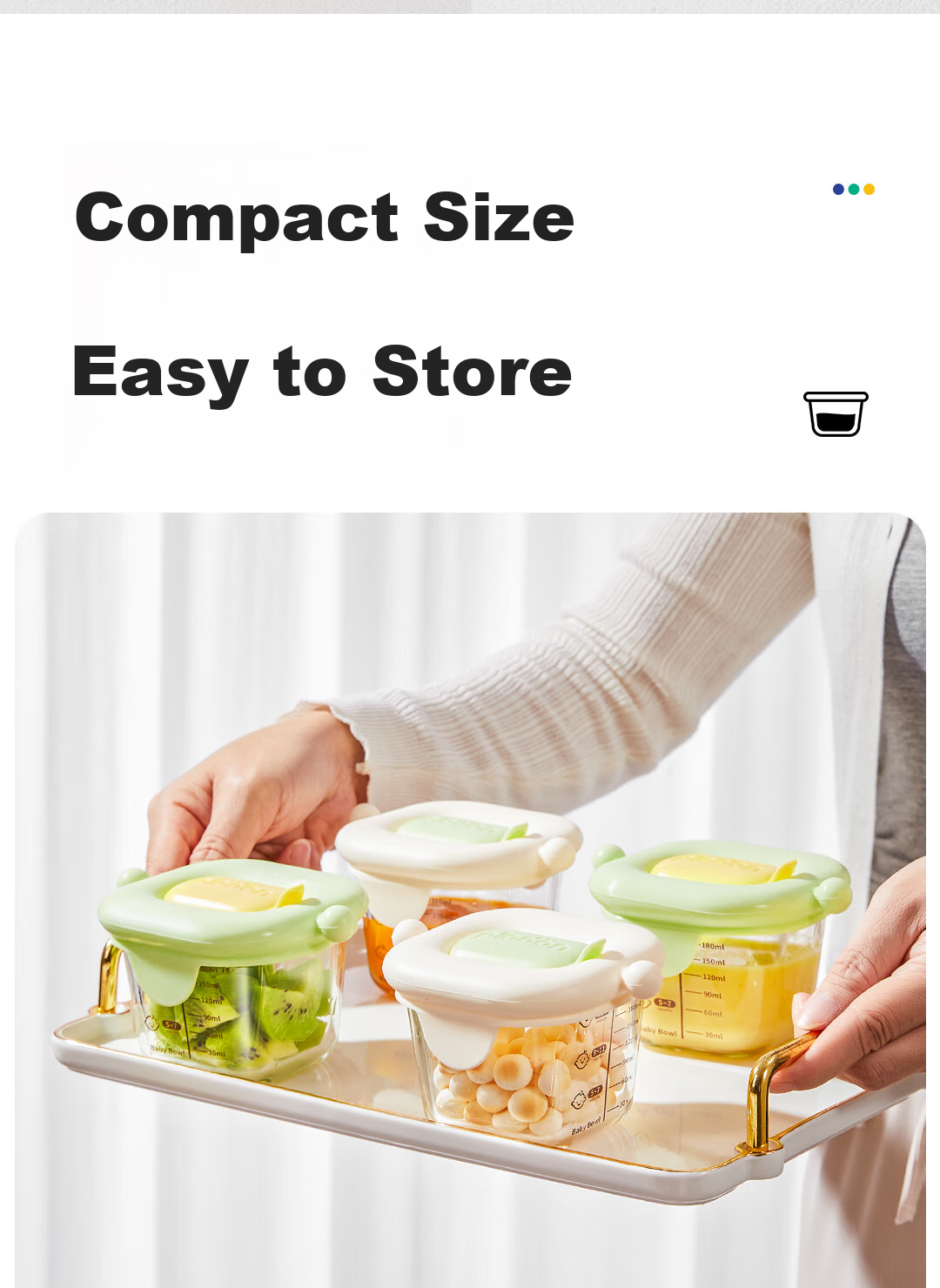 PLODON Silicone Food Storage Containers with Compartments, Baby Food Freezer Trays, Infant Food Storage Organizer with Individual Ice Cube Trays 17