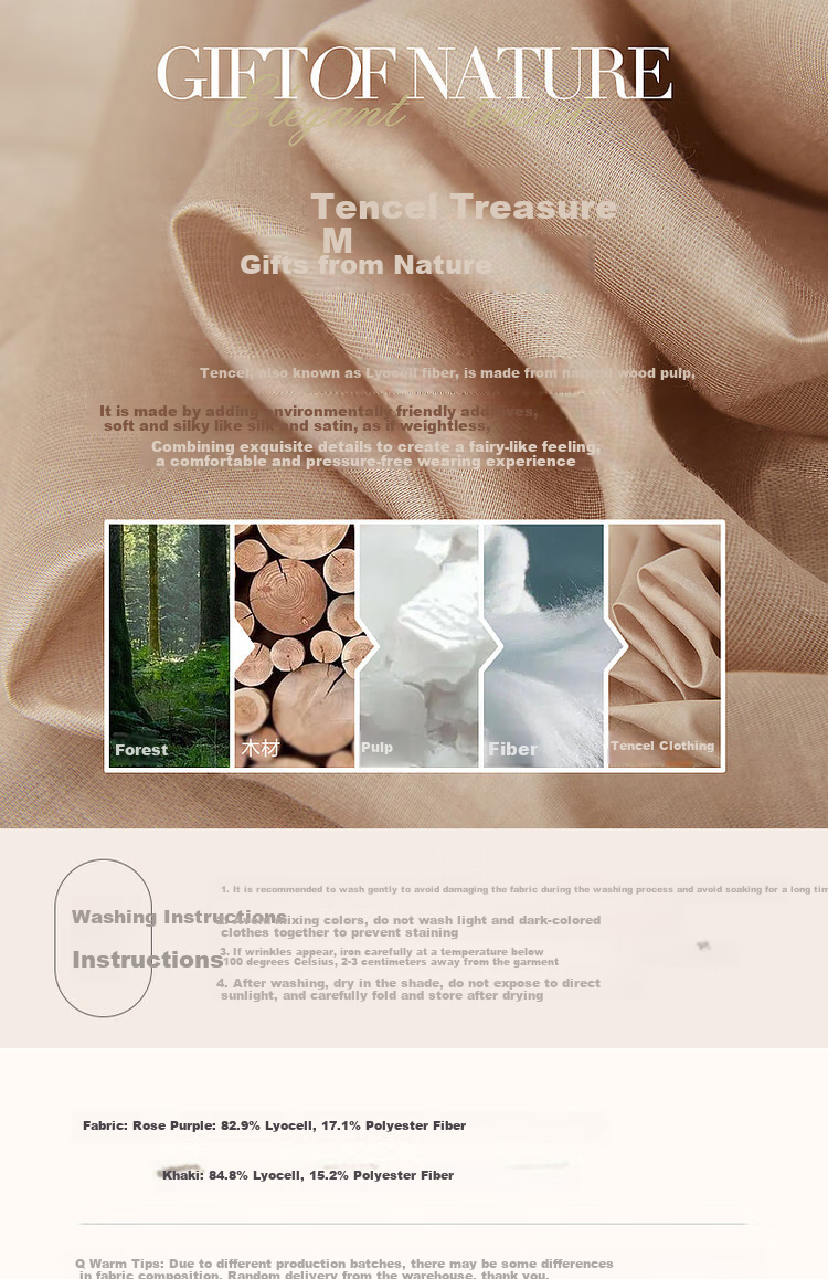 Dme [Smooth And Silky] Spring And Autumn Commute Light Luxury Tencel Shirt, Lapel Design, Pleated Long-Sleeve Blouse for Women Top 6