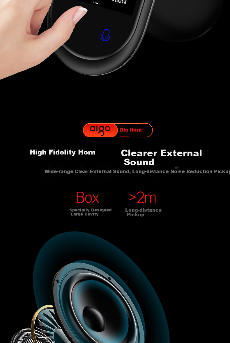 Aiguozhe Aigo Real-Time Translation Device, Multi-Language Offline Interpretation, Photo And Voice Translation, WiFi Connection, Smart Mini Portable Translator for Travel Abroad 10