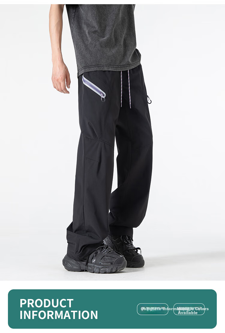 MMOPTOP Quick-Dry Tactical Pants for Men, Spring And Summer Outdoor Sports Loose Breathable Cargo Pants MIZ02 Obsidian Black L 5