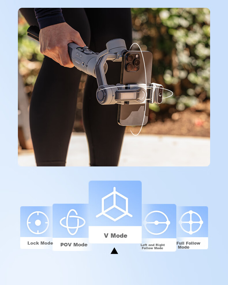 Zhiyun SMOOTH 5E Smartphone Stabilizer, Intelligent AI Precise Tracking, 360-Degree Full-Scene Follow-Up Orthogonal Three-Axis Anti-Shake Gimbal for Live Streaming And Vlog, Standard Versio 7
