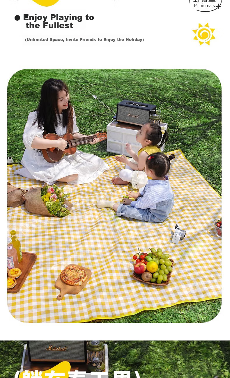 BeiJiLang Picnic Mat, Outdoor Camping Mat, Thickened Portable Moisture-Proof Mat, Wear-Resistant Tent Mat, Beach Mat, Floor Mat for Sleeping 12