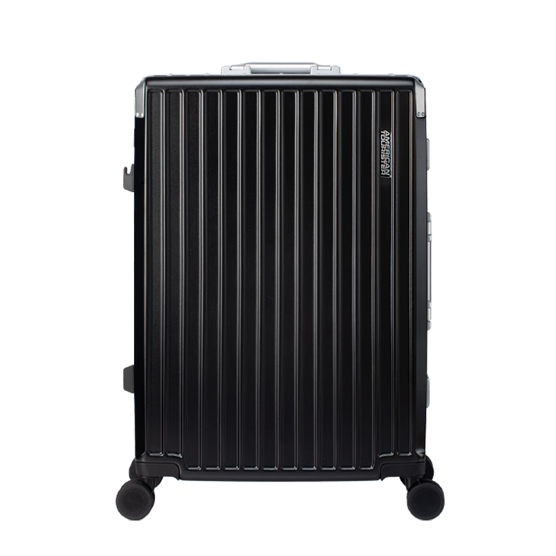 AMERICAN TOURISTER Luggage, 28-Inch Aluminum Frame Suitcase, Large Capacity, Durable Travel Case, Password Lock, Celebrity Style, NN9 Black