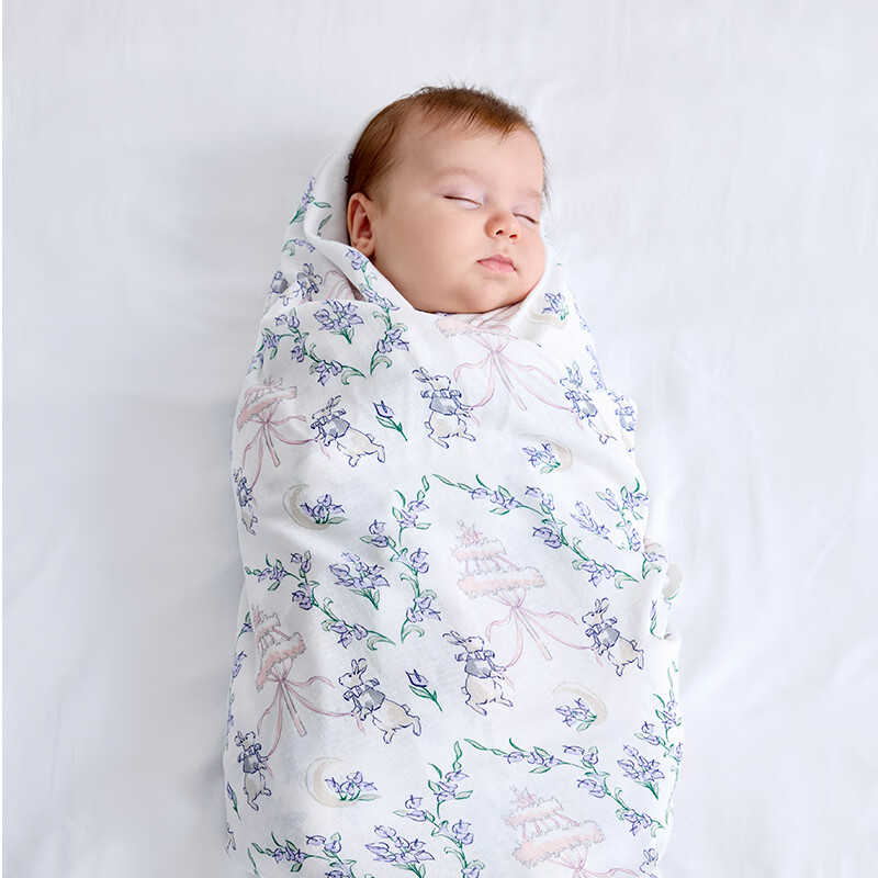 DOMIAMIA Newborn Baby Swaddle Blanket Lightweight Muslin Wrap for All Seasons