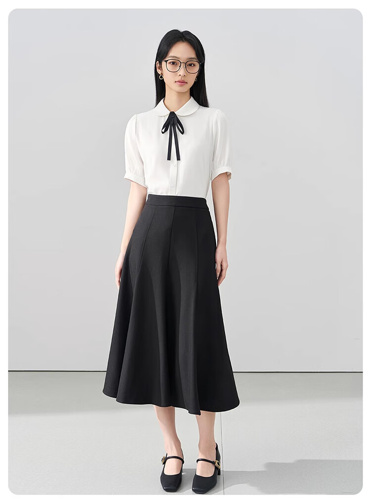 Bodexiaojie Black Suit Skirt for Women, Interview Commute Fishtail Skirt Formal A-Line Midi Skirt, Petite Bodycon Skirt 9