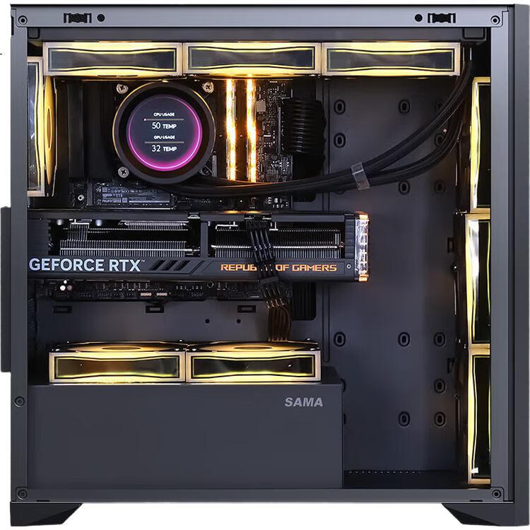 Компьютерный корпус SAMA Zhuque 6 Black, ATX, Midi-Tower, закаленное стекло, черный