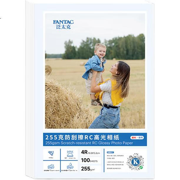 Фотобумага FANTAC RC, глянцевая, водостойкая, устойчивая к царапинам, 6 дюймов, 255 г/м², 100 листов