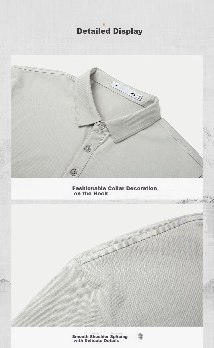 HLA Short-Sleeve Polo Shirt for Men, Summer Mountain Series, Black, Size 2XL 22