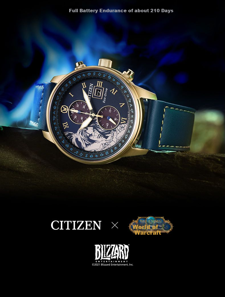 CITIZEN Watch for Men, Japanese And Korean Style, World of Warcraft Ili Dan Model, Eco-Drive Leather Strap, Gift for Boyfriend, CA7075-05E 20