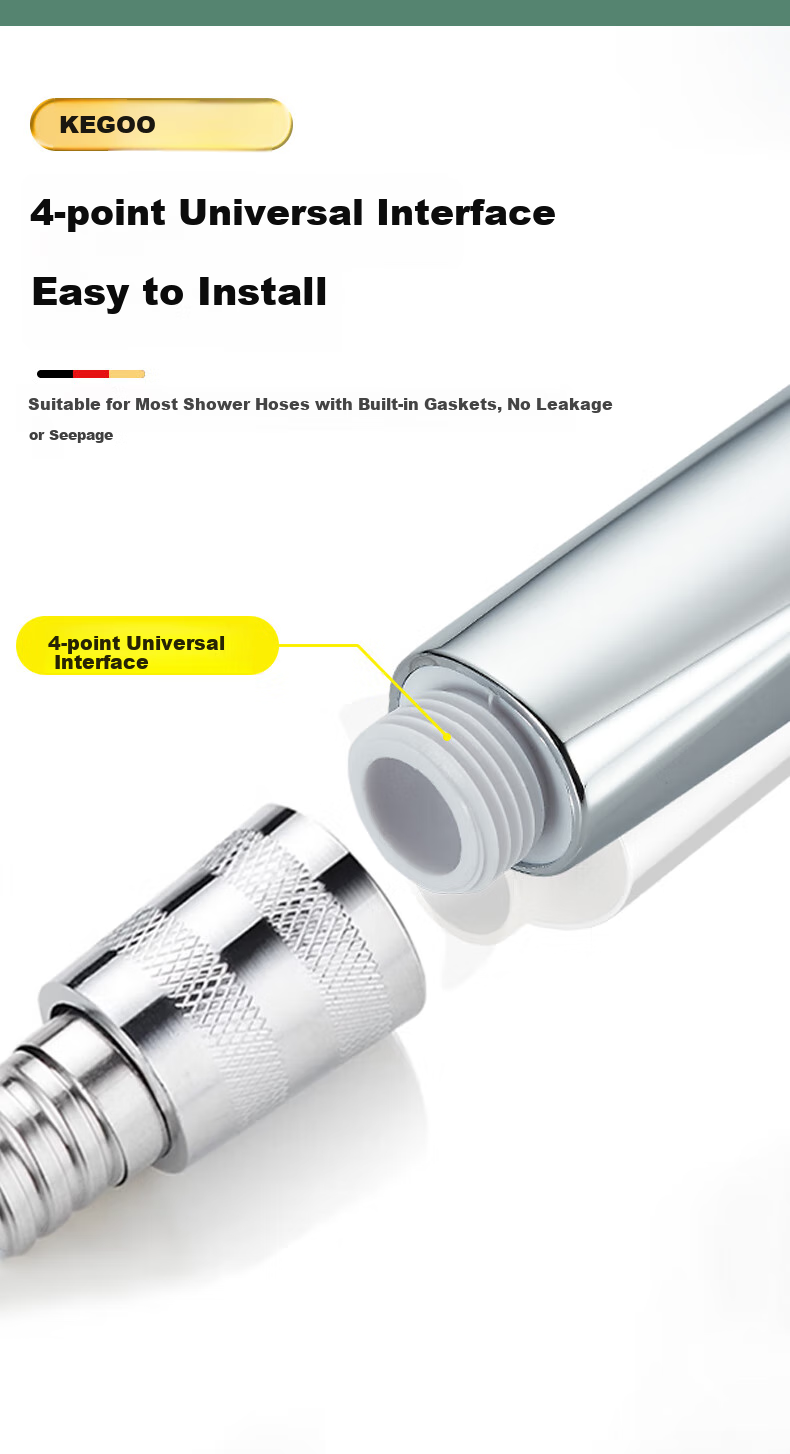 KEGOO High-Pressure Shower Head, Extra Strong Pressurized Handheld Three-Piece Set, Shower Hose, Bathing Handheld Head with Bracket K4048 5