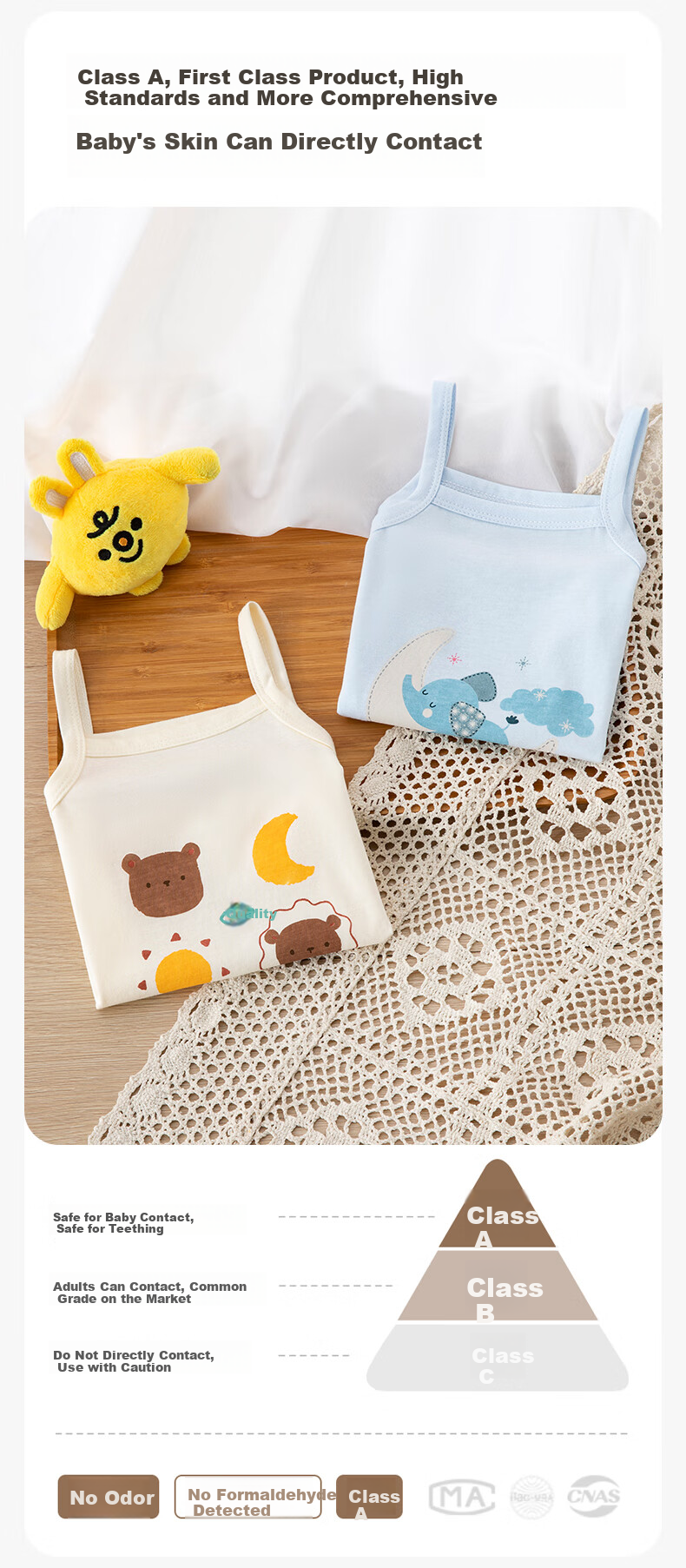 Babyprints Infant Romper 2-Pack, Newborn Pure Cotton Sleeveless Bodysuit, Baby Summer Thin Onesie, Bear Animal Pattern, Size 66 3