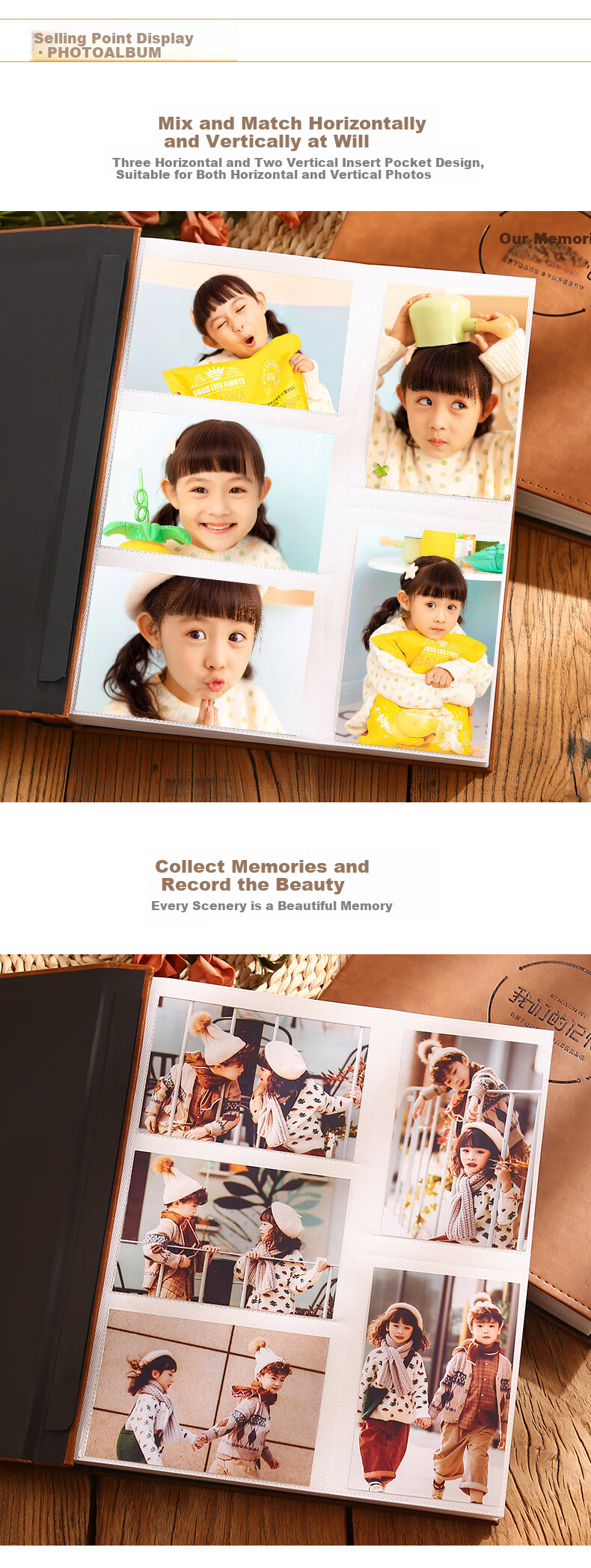 Siyicai Photo Album, Family Memory Book, 6-Inch Insert-Style Storage Album, Large Capacity Photo Collection Album, Couple DIY Our Memories (6-Inch 800 Pages Horizontal And Vertical Version), Photo Book 2