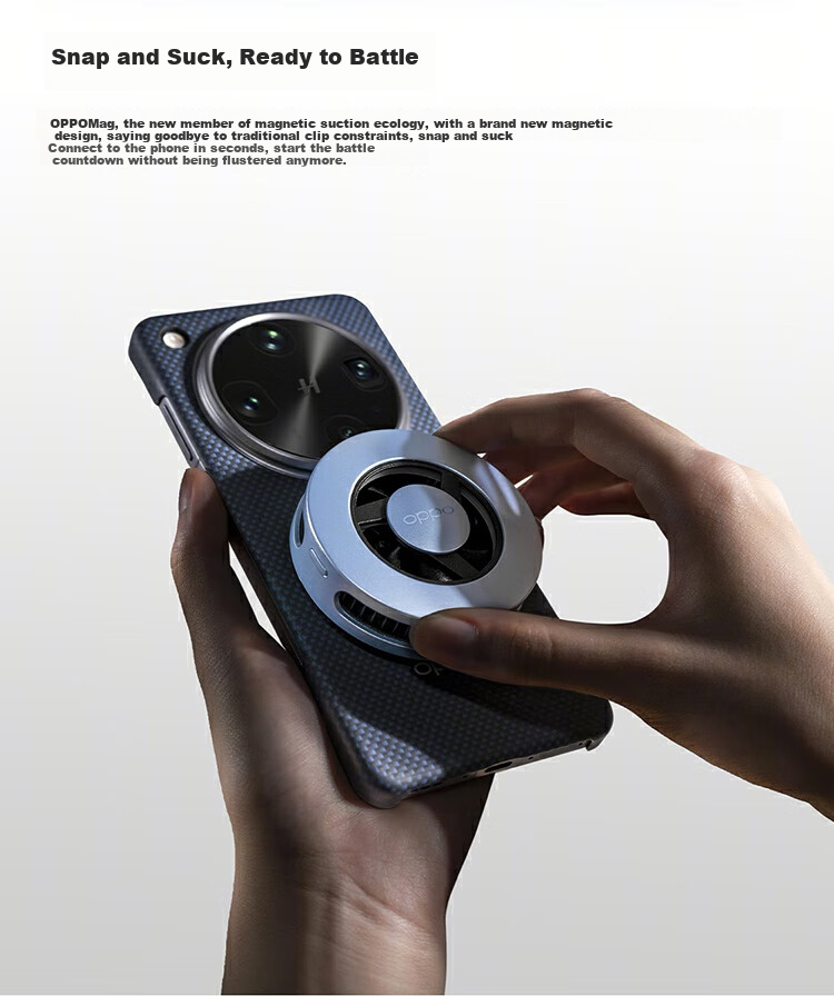 OPPO 27W Ice Wing Magnetic Cooling Back Clip, Sky Blue, Magnetic Design, Instant Cooling, Live Streaming And Gaming Essential, Compatible with OnePlus, Huawei, IPhone 17 Series AI 3