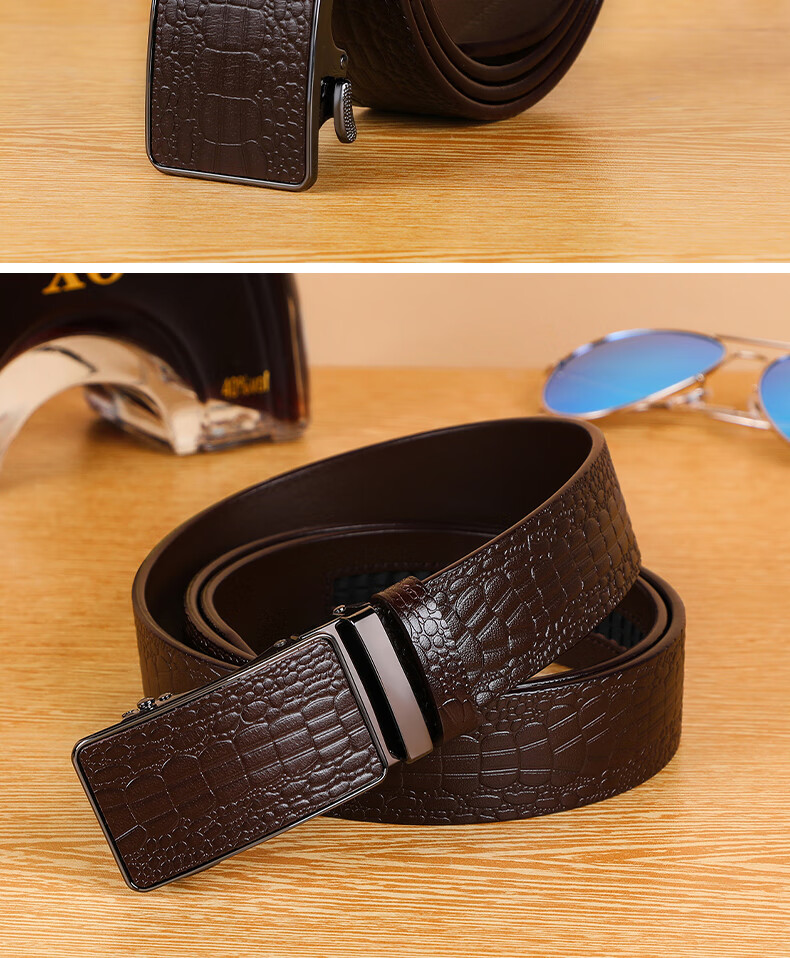 Viney Men's Belt, Top-Grain Leather, No Buckle, Automatic Waistband, Birthday Gift for Boyfriend, Husband, Father, Or Dad 7