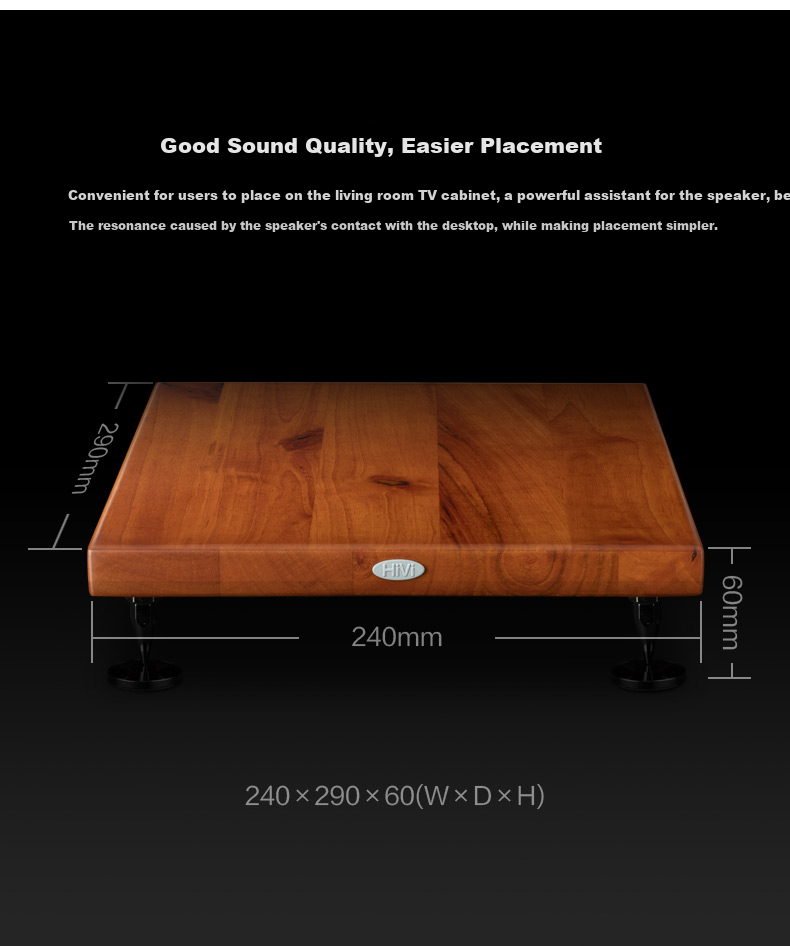 HiVi Diva Stand Speaker Support 2.0 HiFi Audio Stand, Black Home Theater Floor-Standing Surround Speaker Stand 2