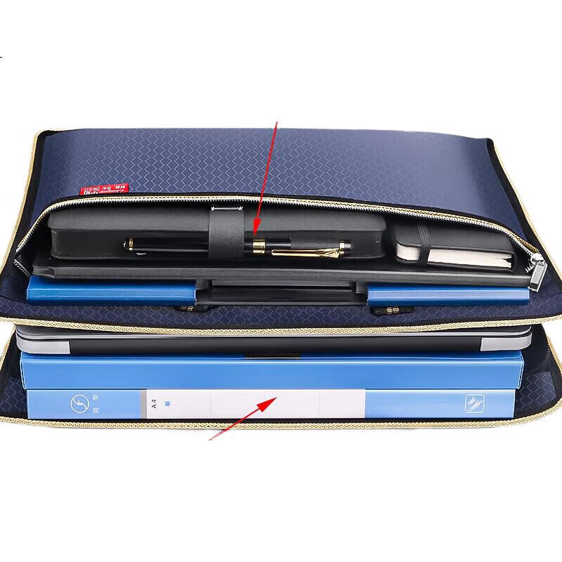 Jinzhi A4 Office Handbag Briefcase with Extra Width, Document Bag, Handbag, Oxford Cloth Zipper Bag, Canvas Business Bag, Conference Bag, File Bag, Large Capacity Business Document Storage Bag