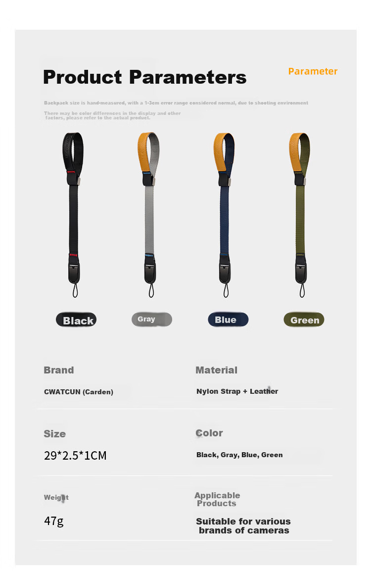 CWATCUN Camera Wrist Strap with Magnetic Quick Release Buckle, Compatible with Sony, Fuji, Canon, Niko 12