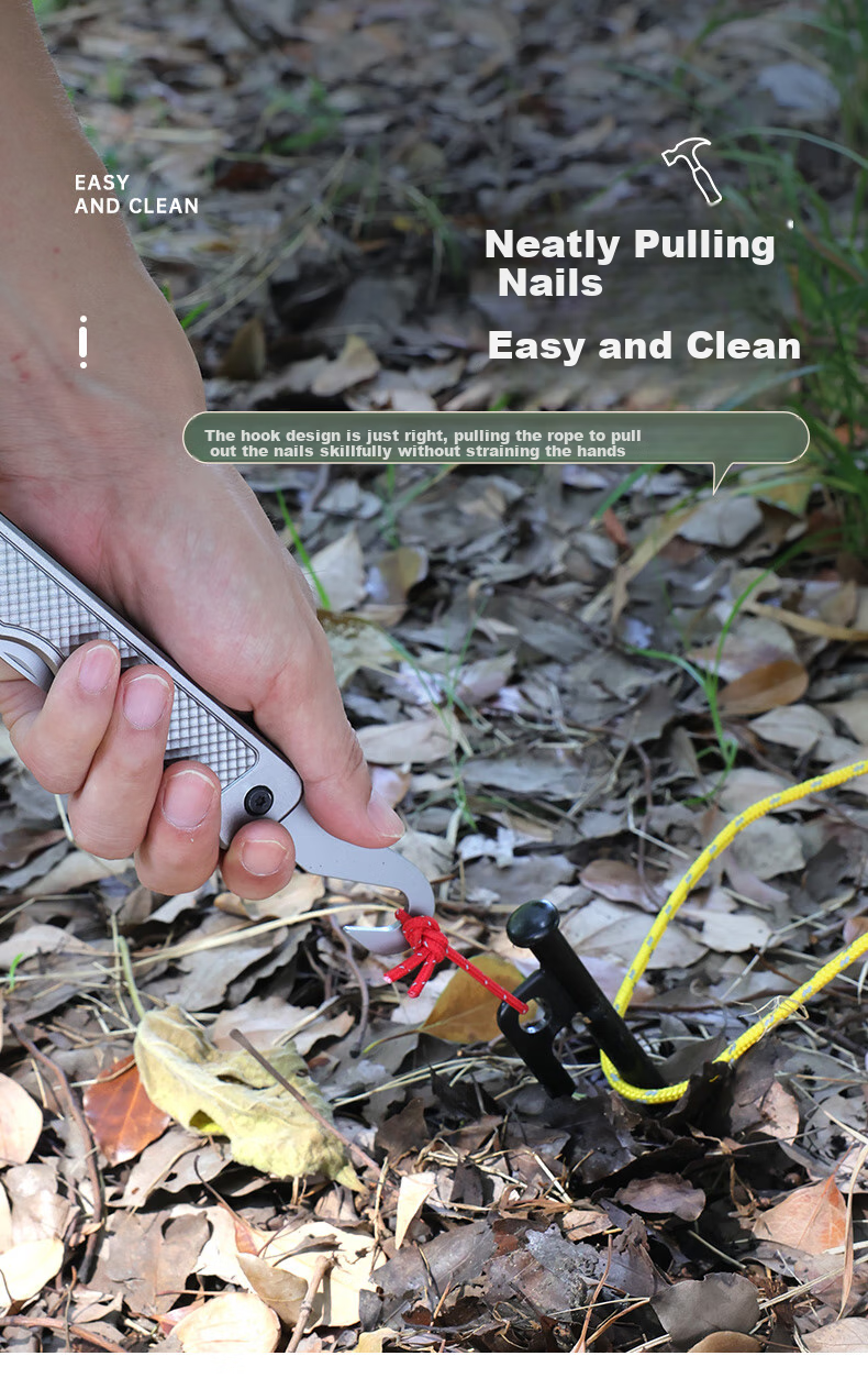 SHEFFIELD Swiss Technology Outdoor Camping Ground Stake Hammer Multi-Functional Hammer Tent Canopy Hammer Mallet Camping Ram's Horn Hammer 5