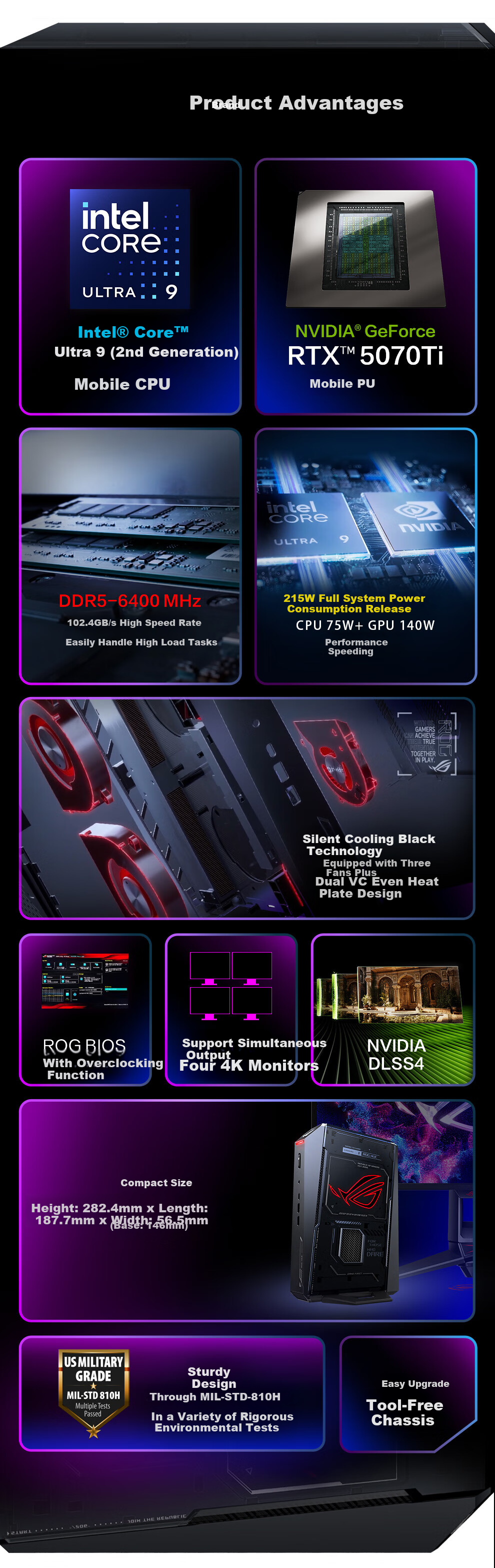 ROG NUC 2025 Gaming Mini PC with Dedicated Graphics Card, High-Performance AI Desktop Computer (Ultra 9-275HX, 32GB RAM, 2TB Storage, RTX5070TI GPU) 1