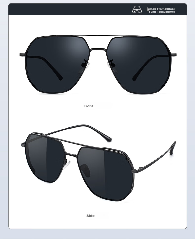 Ouna Doctor Glasses Classic Aviator Sunglasses, Polarized Sunglasses Glasses, Driving Anti-Glare Frog-Eye Glasses, Black 11
