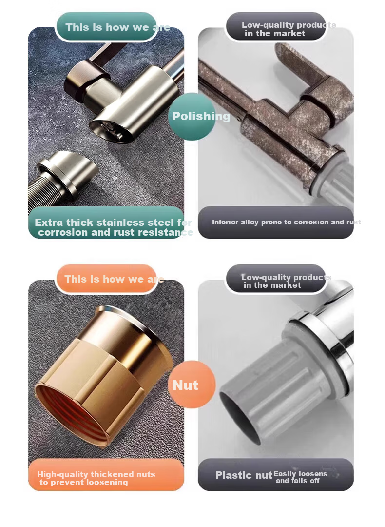 Rosecret 【Germany】Extra Thick Stainless Steel Basin Faucet High Polish Household Bathroom Hot and Cold Wash Basin Faucet MPLT 5