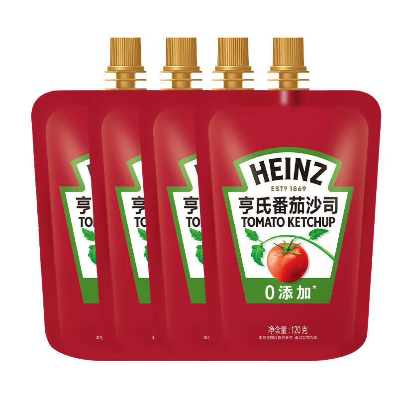 亨氏(Heinz) 番茄酱 番茄沙司 120g*4袋装 卡夫亨氏出品