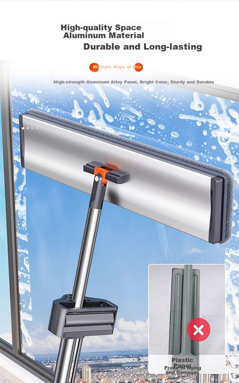 Jiabangshou Flat Mop, 40cm Wide, 5 Thickened Mop Heads, 135cm Long Handle, Aluminum Alloy Surface, No-Hand Floor Cleaning Tool 9