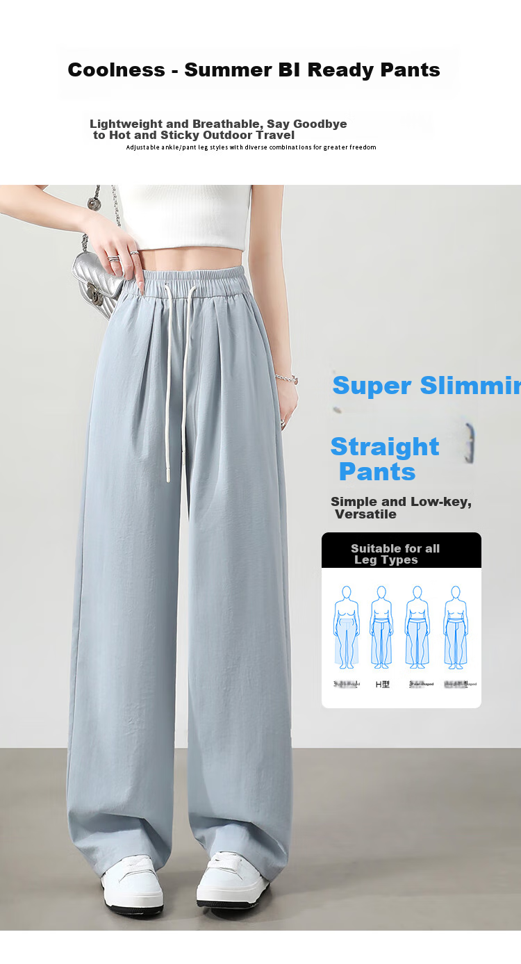 XUEXIMAN Cool Wide-Leg Pants for Women, Summer Lightweight 2026 New High-Waist Draping Loose Quick-Dry Lazy-Feel Mafu Yamamoto Pants 7