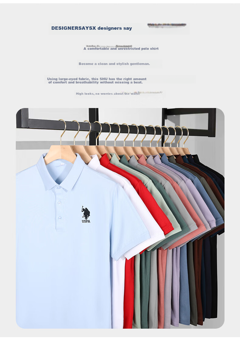 U.S. POLO ASSN. Men's Summer Business Casual Short-Sleeve Mulberry Silk Cool-Touch T-Shirt Top, Father's Day Navy Blue XL 9