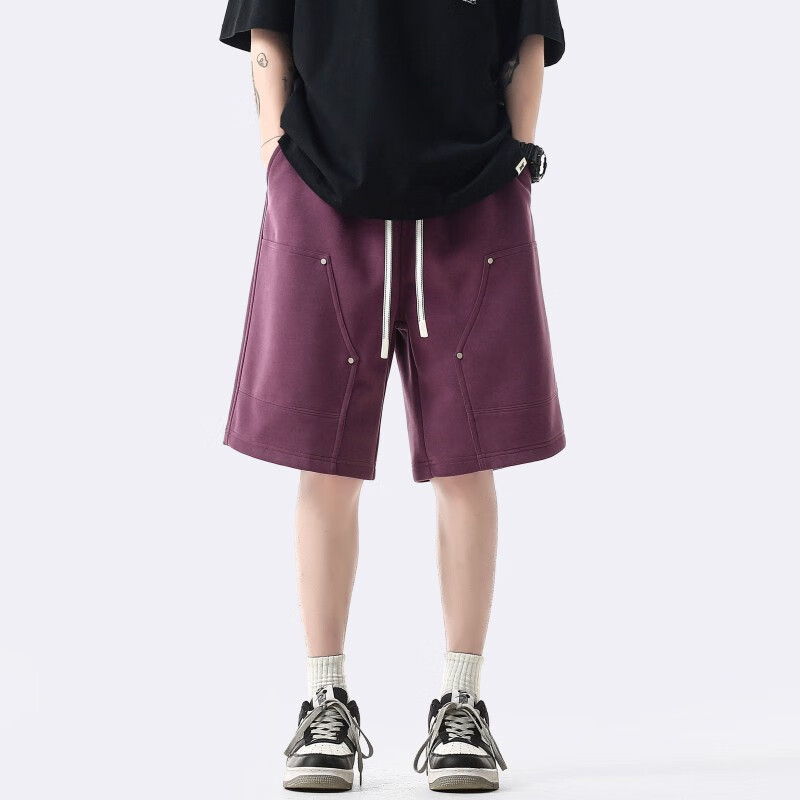 IZEXX American-Style Workwear Casual Shorts for Men, Summer Trendy High Street Loose Versatile Five-Point Pants IZ68 Earth Color M 12