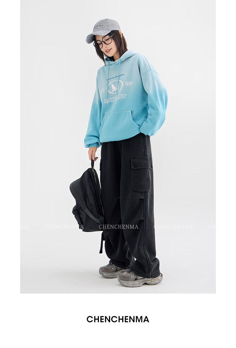 Chenchen Mom Gradient Parent-Child Gradient Color Hooded Fleece Sweatshirt 6762D 22