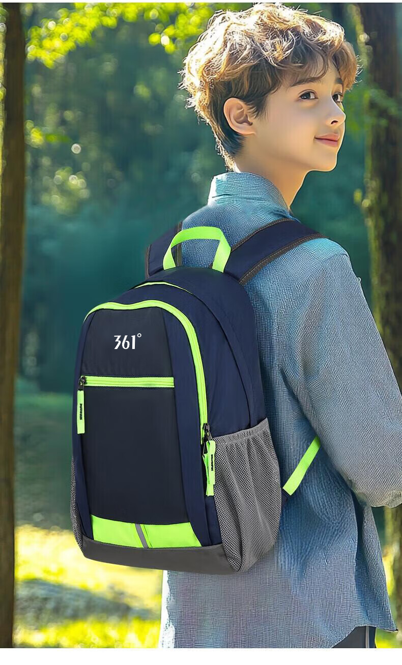 361° Student Backpack Boys Hiking Outdoor Spring Outing Ultra-Light Primary School Double Shoulder Bag Tutoring Travel Bag 12