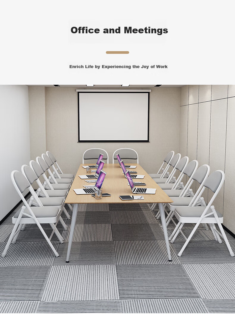 Yimo Folding Chair with Backrest, Portable Dining Chair, Computer Chair, Home Stool, Dormitory Study Chair, Conference Training Office Chair, White 8