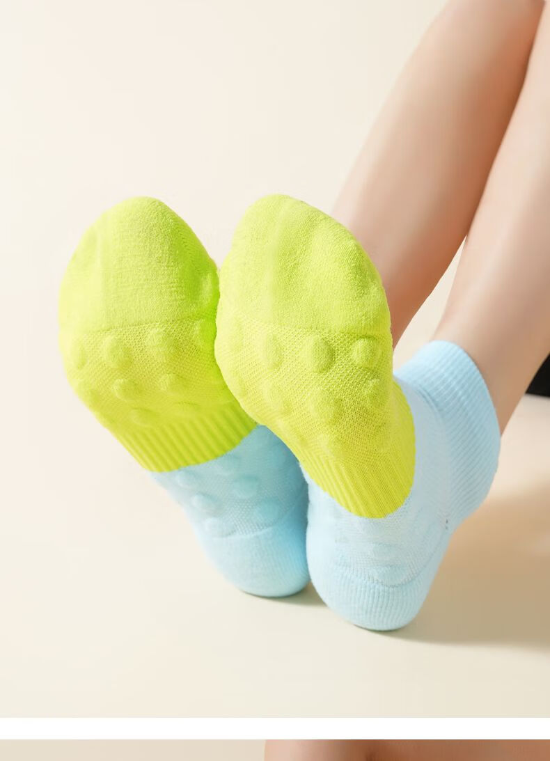 361° Sports Ankle Socks Men's Non-Slip Socks Women's Running Socks Green Blue / 4 Pairs One Size 16