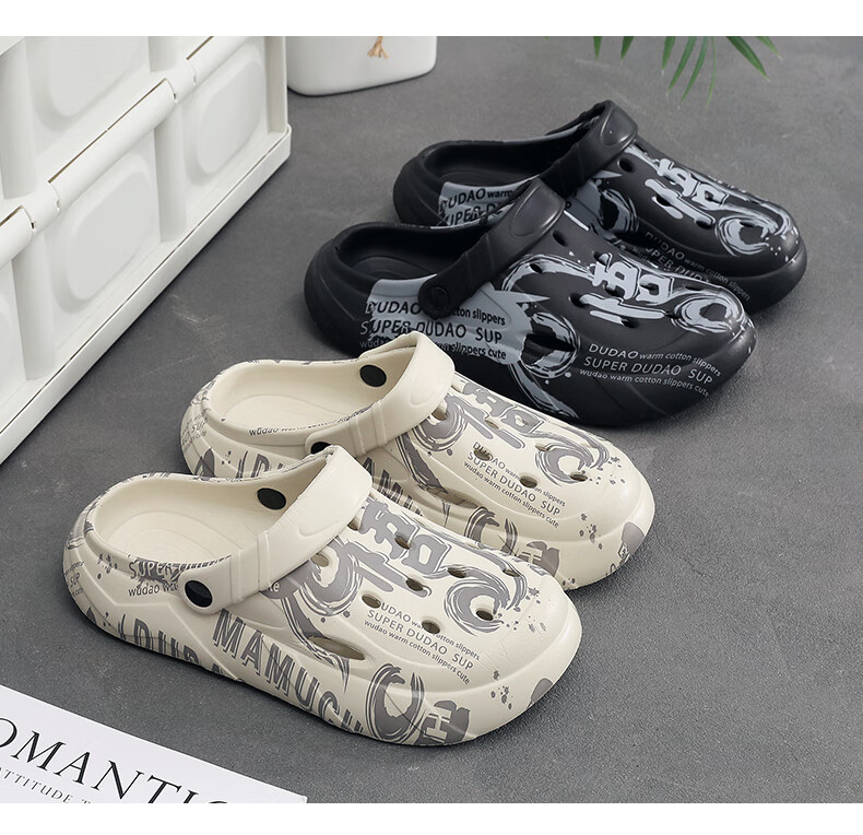 Guoluofi Men's Thick-Soled Clog Sandals Summer Casual Beach Non-Slip Closed-Toe Slippers Outdoor Driving Sandals Black Size 40-41 3
