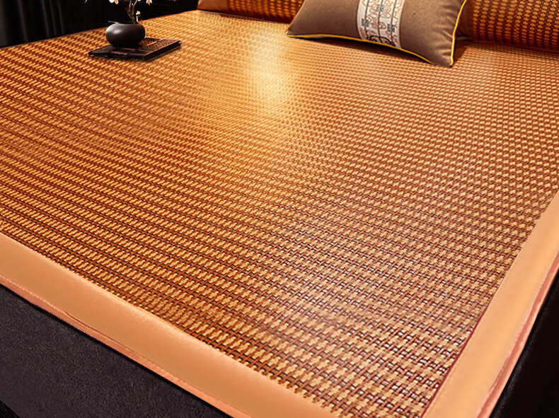 Nanjiren Class A Antibacterial Carbon Fiber Ice Silk Mat Double Household Extra Wide Embroidered Bed Sheet Cooling Mat 150*200 [Washable] 2