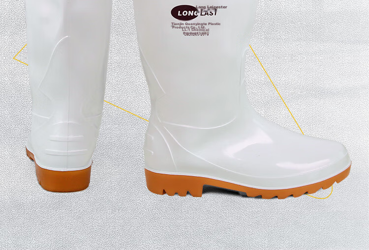 LONGLAST (LONG LAST) Extra White Oil-Resistant Boots, High-Top Non-Slip Waterproof Shoes, Rain Boots, Acid And Alkali Resistant Chef Food Hygiene Boots for Men And Women, Size 41 7