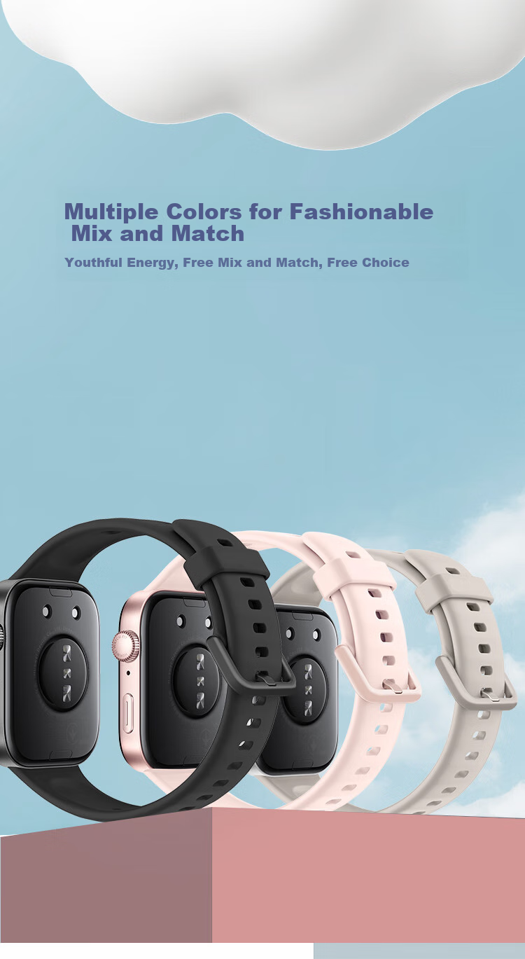 Freeson Compatible with Huawei WATCH Fit4 Watch Strap, Liquid Silicone Quick-Release Breathable Detachable Replacement Wristband, Pink, Huawei Fit4 Strap, Huawei Watch Band 2