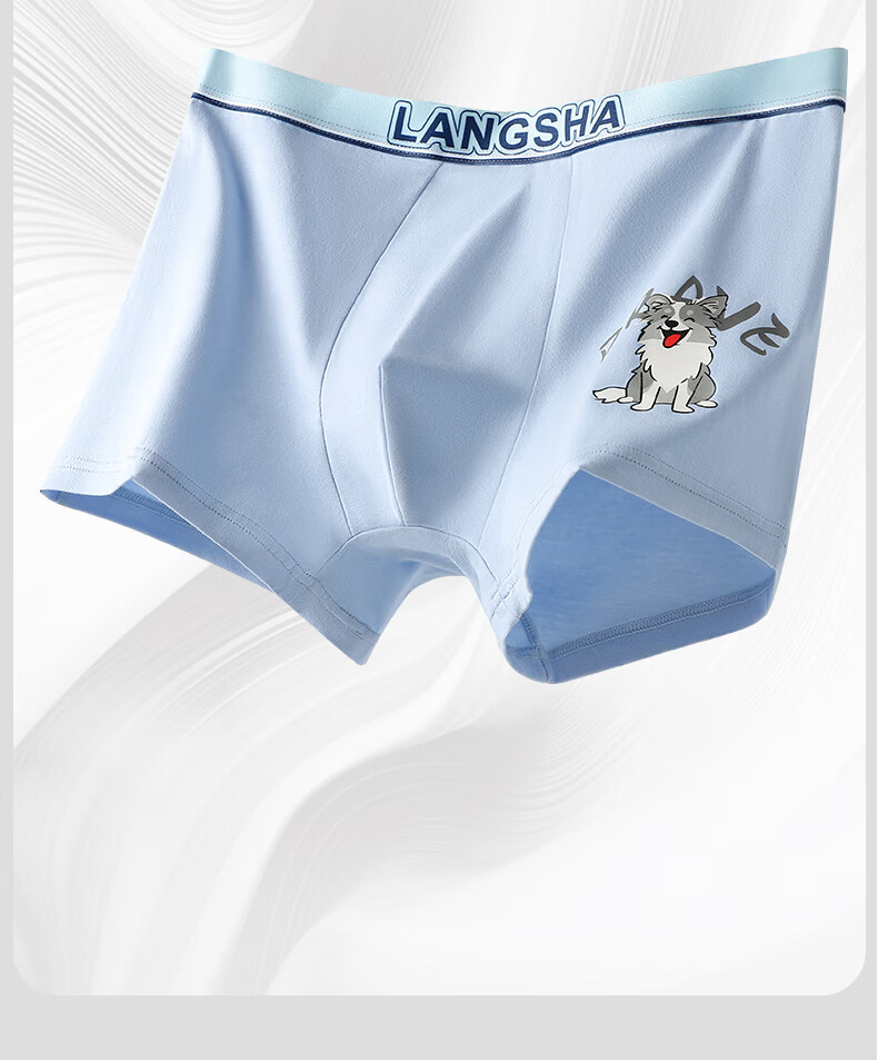 Langsha Children's And Teenage Underwear, Boys' Pure Cotton Boxer Briefs, Student Puberty Underpants, Large Size Shorts for Male Students 11