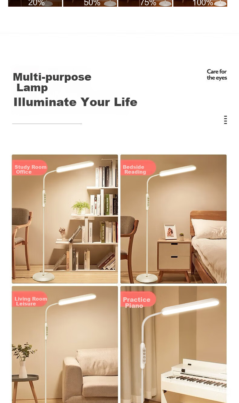 Bolanger Floor Lamp, Eye Protection Light for Study And Reading, Living Room Bedroom Bedside Lamp, Piano Lamp, Standing Desk Lamp for Study Room 5