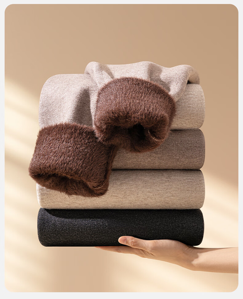 MiiOW Women's Winter Cotton Pants Fleece Lined Thick Wool Warm Pants Anti-Cold Extra Thick High Waist Fleece Trousers for Middle-aged and Elderly Northeast 4