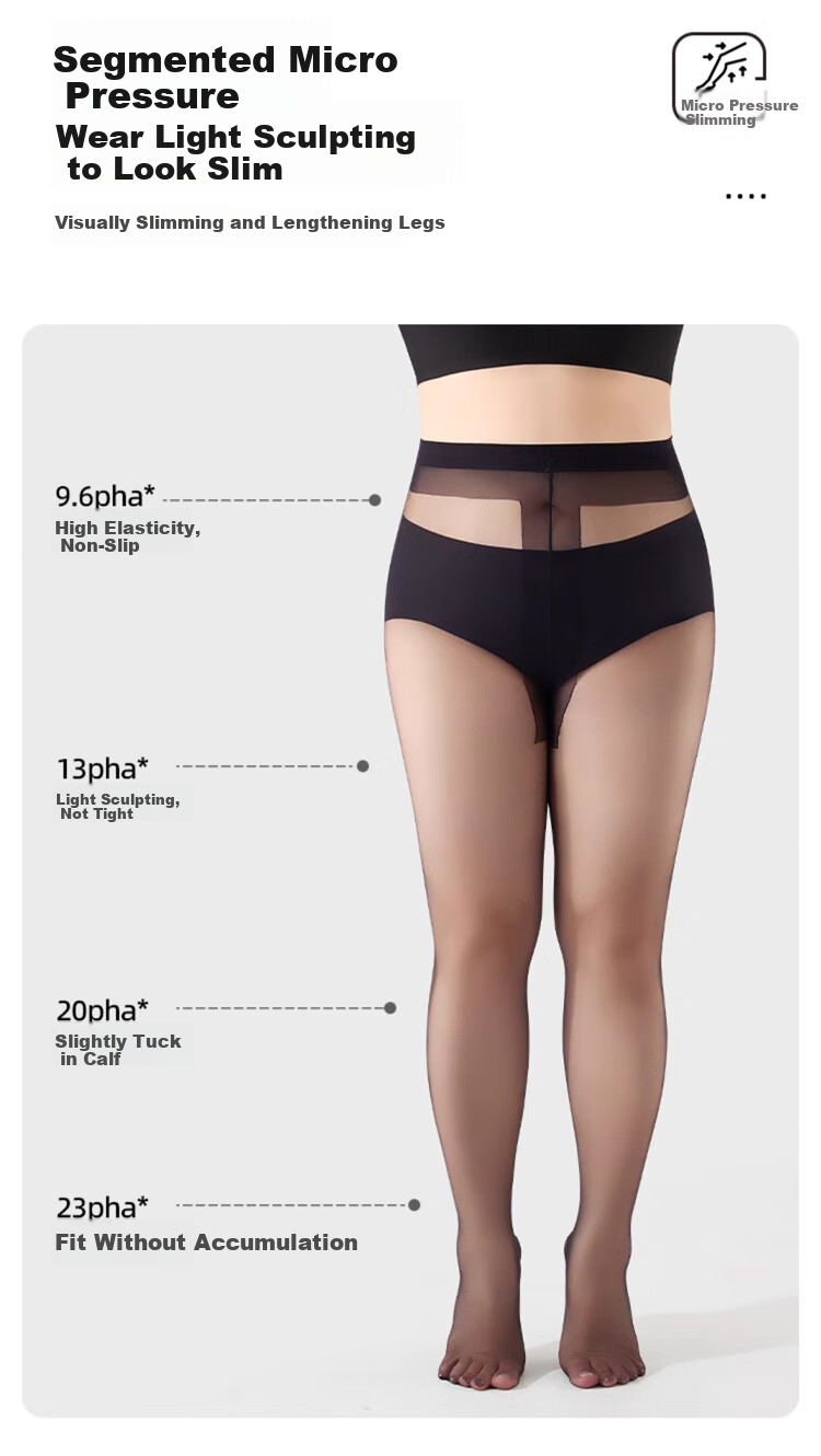 Dushiliren Plus Size Stockings for Women, Summer Ultra-Thin, Plus Size, Anti-Snagging, Nude Color, Bare Leg Effect, Black, 2 Pairs 6