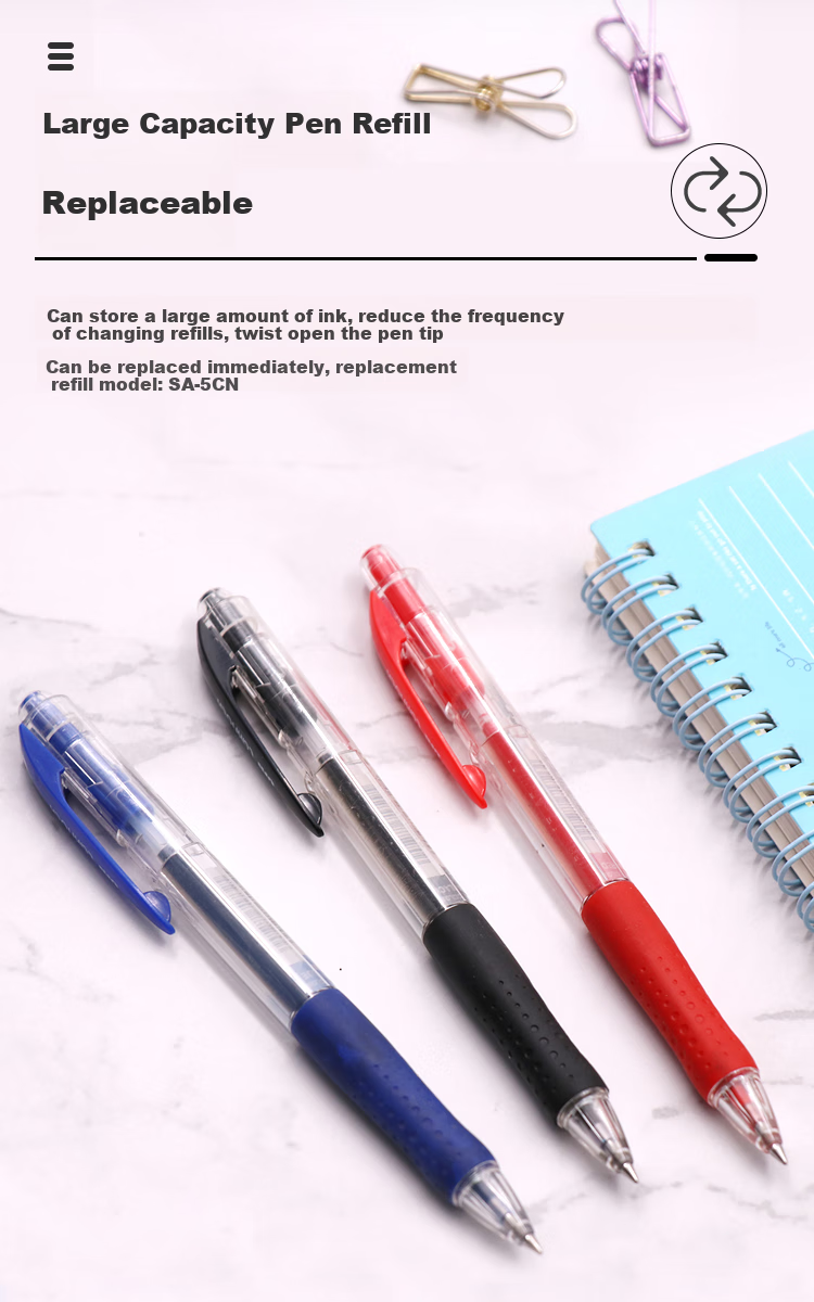 Uni Mitsubishi SN-100 Retractable Ballpoint Pen, 0.5mm Diameter, Student Pen, Office Stationery Signing Pen, Red, Pack of 12 6