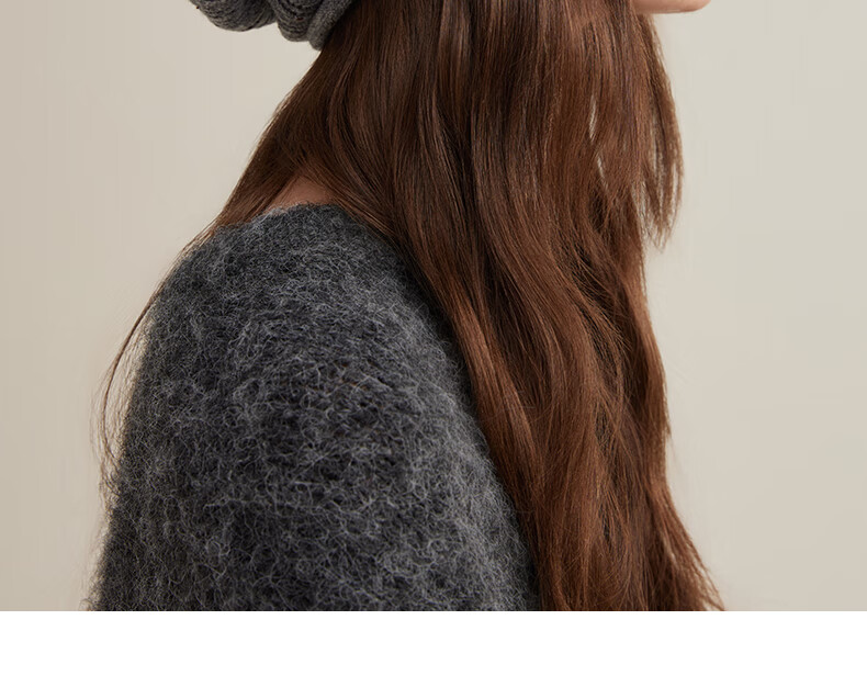 CACUSS Women's Wool Hat, Lightweight Spring And Autumn Knitted Cap, Fashionable Slouchy Hat, Face-Slimming Knitted Beanie for Women, Beige 14