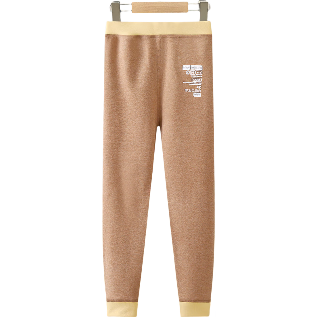 YUZHAOLIN Kids Thermal Pants Unisex Autumn School Uniform Wool Silk Base Layer Brown Size 140