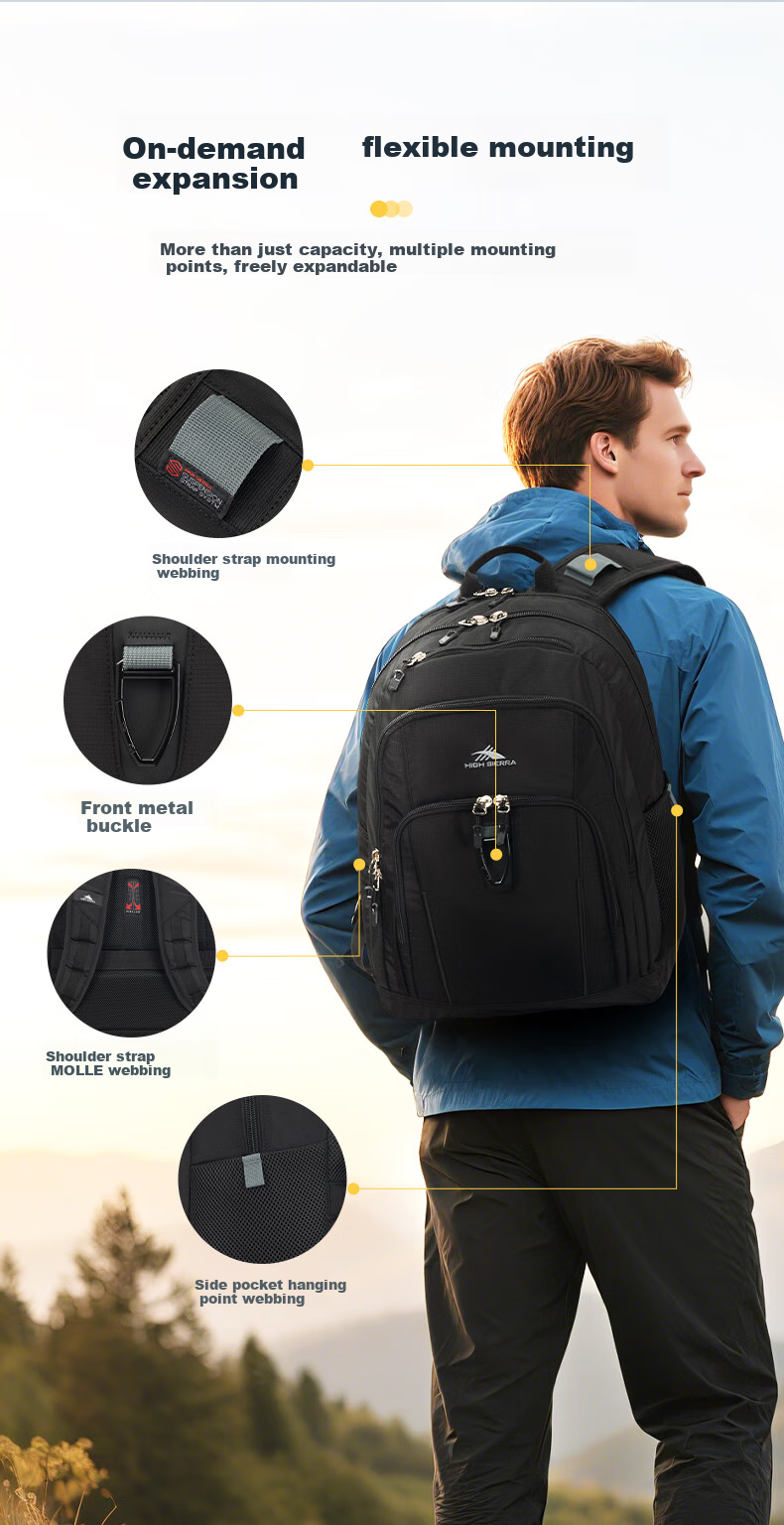 High Sierra Commuter Backpack, New from Xueli Brand, Outdoor Hiking Bag for Men And Women, Large Capacity Laptop Bag, Durable Backpack 10