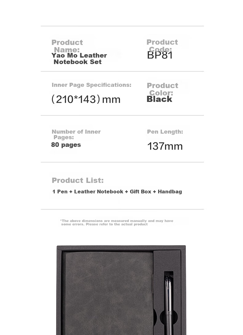Deli [Mid-Autumn Festival Gift] Notebook Gift Box A5/80 Sheets Leather Cover, Exquisite Set, Office Gift Box, Writing Gift Box, Pen + Clip, Leather Cover Notebook BP81 12