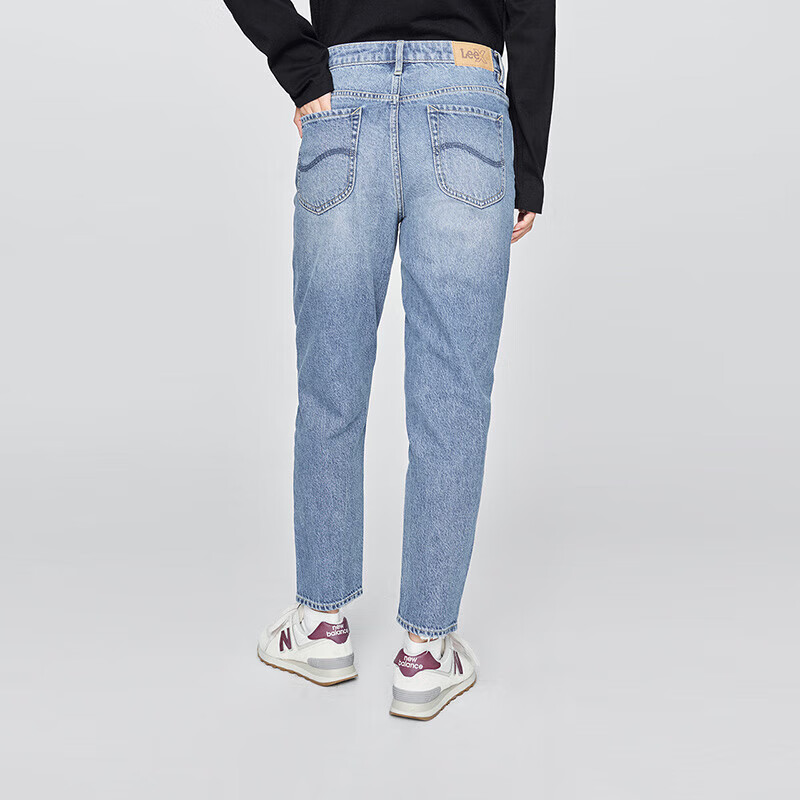 Lee 413 Standard High-Waist Straight-Leg Medium Blue Women's Jeans, Medium Blue, Size 28